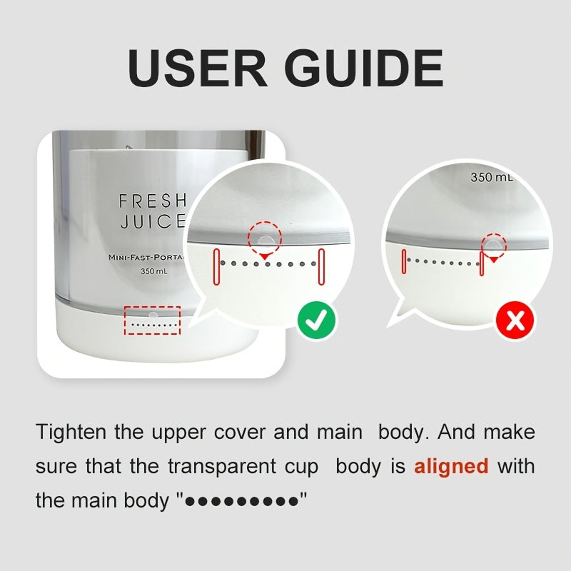 Tragbarer Elektrischer Kabelloser Mini-Obstblender 350ml / Entsafter – Perfekt für Unterwegs!