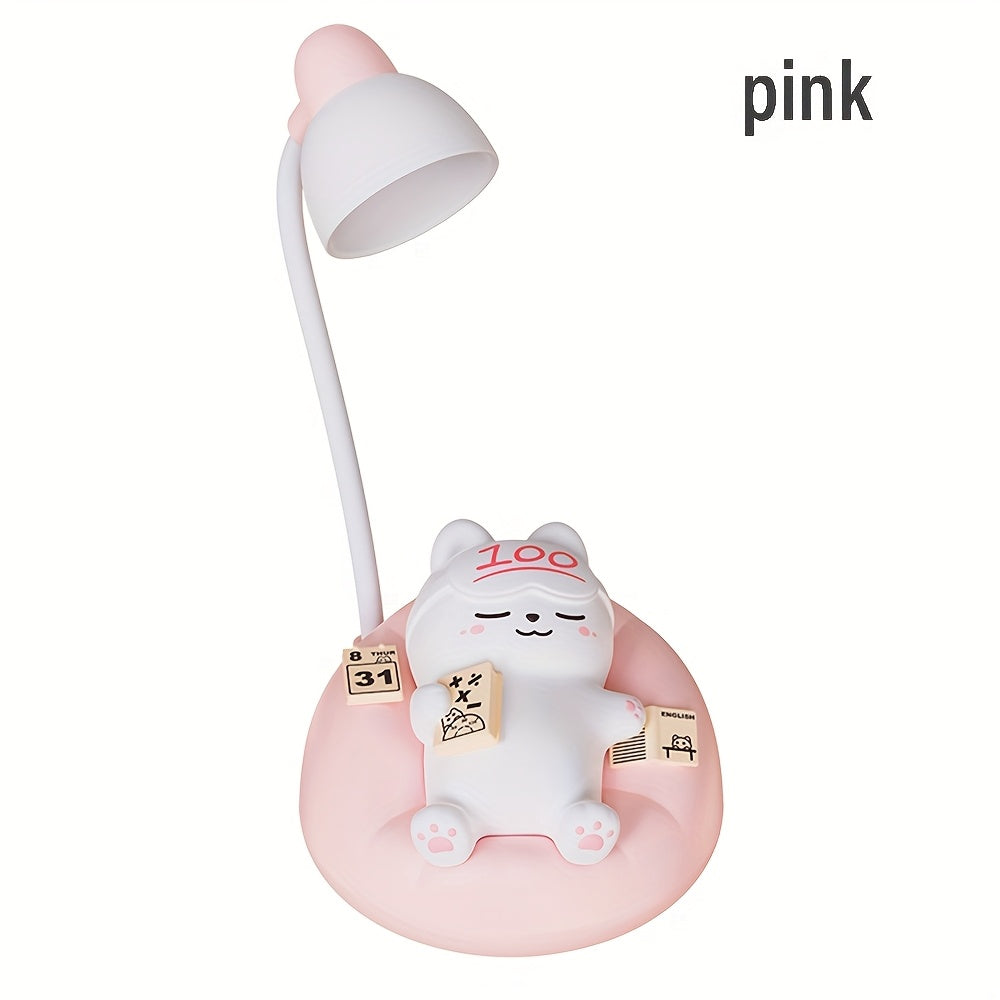 Weiche Katzen-Nachtlampe – USB wiederaufladbar, 3-stufig dimmbar, Nachttisch- & Büro-Dekoration,